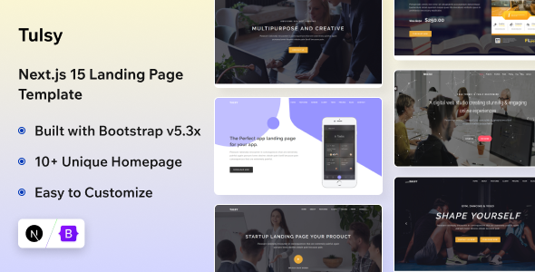 Tulsy - Next.js 15 Landing Page Template - Next.js Jamstack