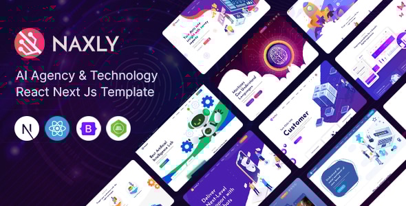 Naxly - Data Science & Analytics React Next Js Template - Technology Site Templates