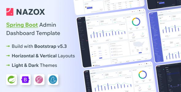 Nazox - Spring Boot Admin & Dashboard Template - Admin Templates Site Templates