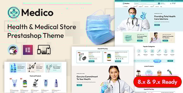 Medico - Pharmacy and Medical Store Prestashop Responsive Theme - Health & Beauty PrestaShop
