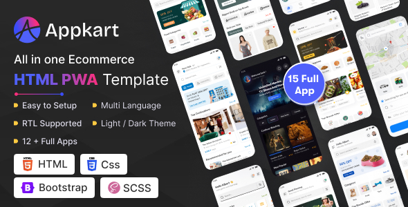 Appkart - Multipurpose PWA HTML Template - Mobile Site Templates