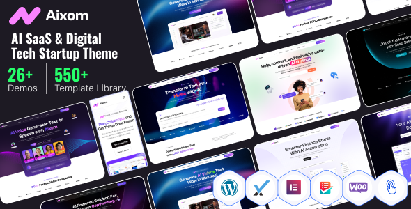 Aixom – AI SaaS, Software, and Digital Tech Startup WordPress Theme - Technology WordPress