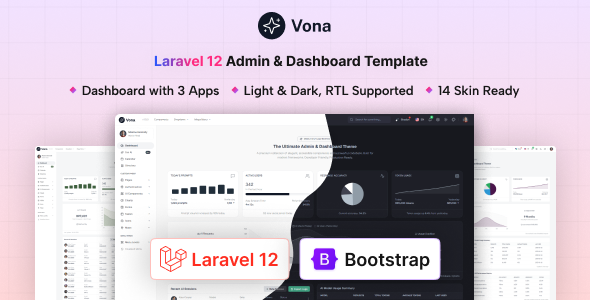 Vona - Laravel 12 Minimal Admin & Dashboard Template - Admin Templates Site Templates