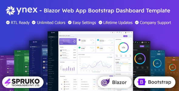 YNEX - Blazor Web App Server Bootstrap Admin Dashboard Template - Admin Templates Site Templates