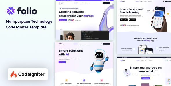 Folio - CodeIgniter Multipurpose Technology
Template - Portfolio Creative