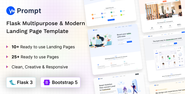 Prompt - Flask Modern & Multipurpose Landing Page Template - Landing Pages Marketing