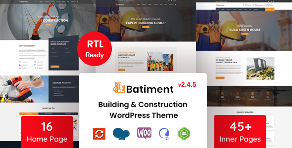Batiment - Construction & Building WordPress Theme - Business Corporate