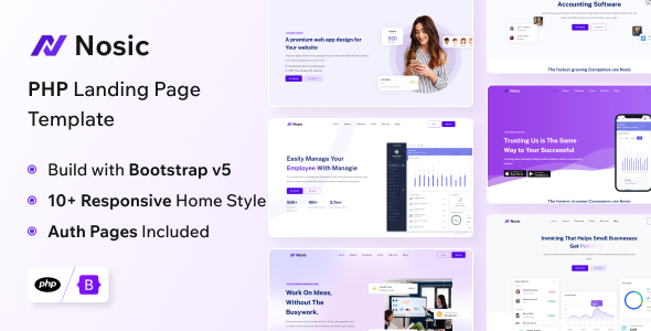 Nosic - PHP Responsive Landing Page Template - Landing Pages Marketing