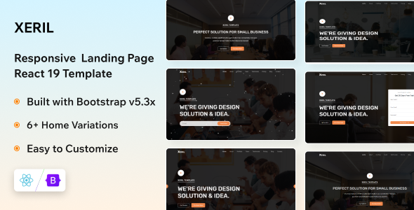 Xeril - React 19 One Page Template - Corporate Site Templates