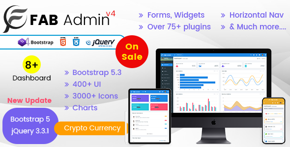 Fab - Responsive Admin Dashboard Template Web App - Admin Templates Site Templates