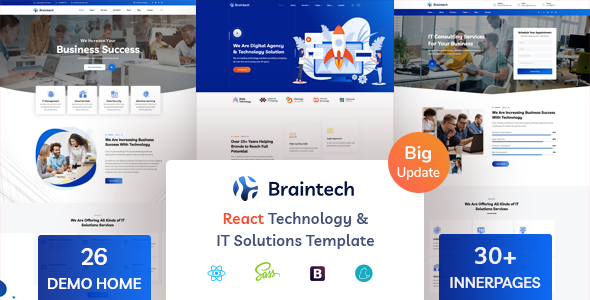 Braintech – React Technology & IT Solutions Template - Software Technology