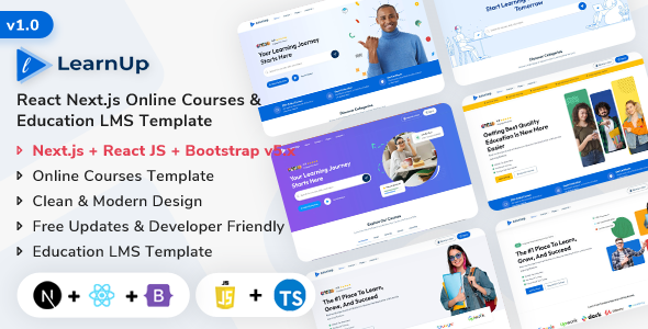 LearnUp - Next.js Online Courses & Education LMS Template by ShreeThemes