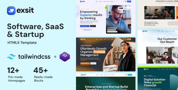 Exsit - Software, SaaS & Startup HTML5 Template - Technology Site Templates