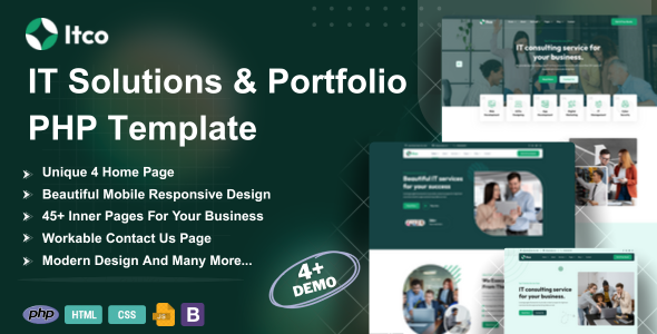 Itco - IT Solutions & Services PHP Template - Technology Site Templates