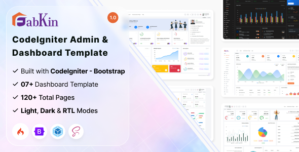 Fabkin - Codeigniter Admin Dashboard Template - Admin Templates Site Templates
