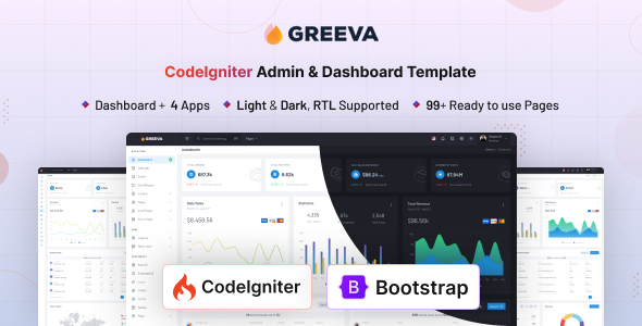 Greeva - CodeIgniter Admin & Dashboard Template - Admin Templates Site Templates