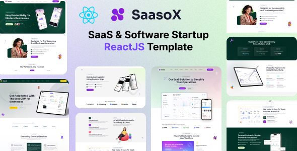 SaasoX - SaaS & Software App Landing ReactJs Template - Next.js Jamstack