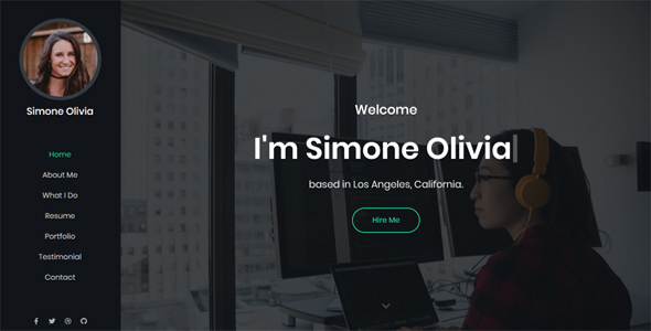 Simone - Personal Portfolio Template - Virtual Business Card Personal