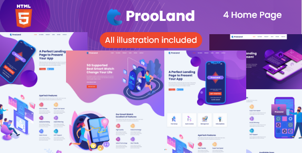 ProoLand – App Landing Page - Technology Site Templates