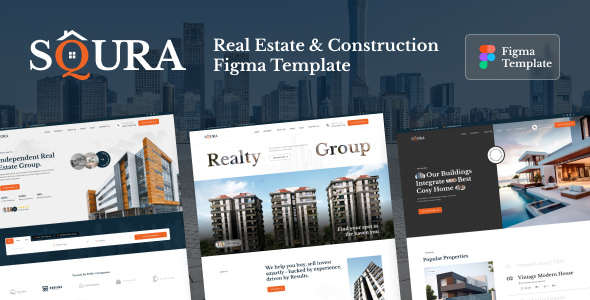 Squra - Building Construction & Real Estate Figma Template - Business Corporate