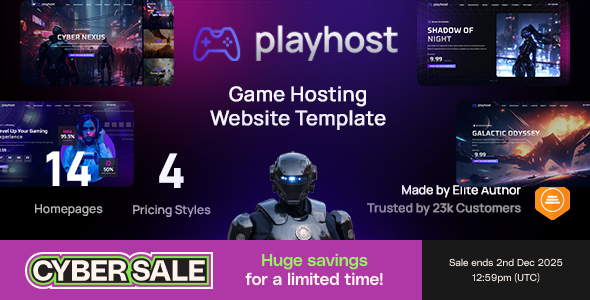 Game Hosting Server Website Template - Playhost - Hosting Technology