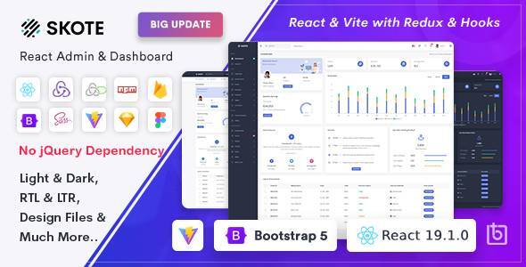 Skote - React Admin & Dashboard Template + Sketch - Admin Templates Site Templates