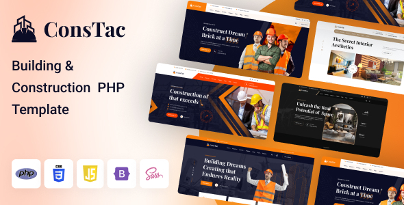 ConsTac - Php Construction & Building Template - Business Corporate