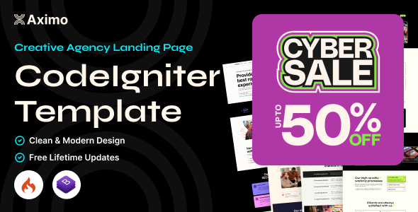 Aximo - Creative Agency Tailwind CSS - CodeIgniter Template - Business Corporate