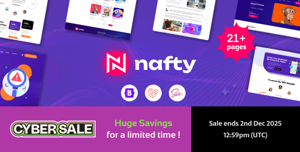 Nafty - Crypto and NFT Laravel Template - Technology Site Templates