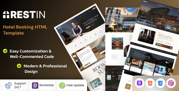 Restin - Luxury Hotel Booking HTML Template by Gramentheme | ThemeForest