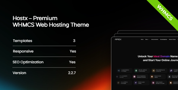 HostX - Premium WHMCS Theme - Hosting Technology
