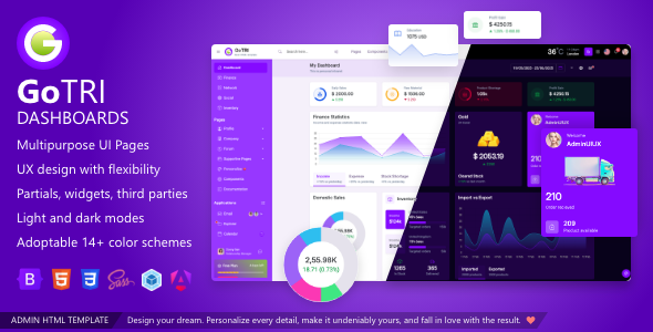 GoTRI Admin Dashboard Bootstrap HTML Template Angular 20 Starter Kit - Admin Templates Site Templates