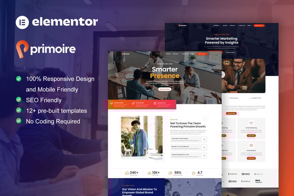 Primoire - Business Consulting Elementor Pro Template Kit - Business & Services Elementor