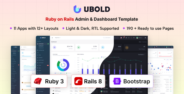 UBold - Ruby on Rails Admin & Dashboard Template - Admin Templates Site Templates