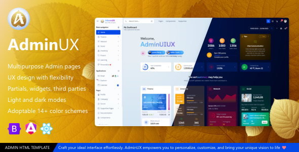 AdminUX | Admin UI UX Multipurpose Dashboard Bootstrap 5 template and Angular 19 React Starter - Admin Templates Site Templates