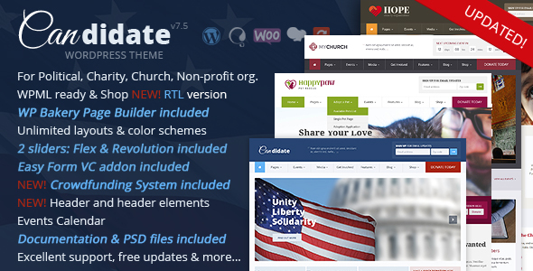Candidate - Political/Nonprofit/Church WordPress Theme - Political Nonprofit