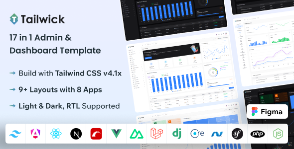Tailwick - Tailwind, React, Next.js, Angular, Vue Nuxt, Laravel, Rails Admin Dashboard HTML Template - Admin Templates Site Templates