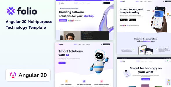 Folio - Angular 20 Multipurpose Technology Template - Technology Site Templates