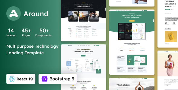 Around - React Multipurpose Landing Template - Technology Site Templates