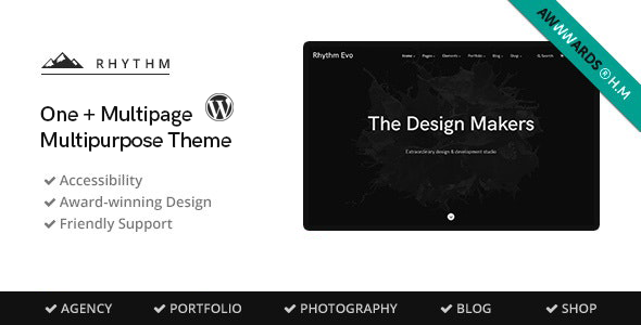 Rhythm - Clean Minimalist One & Multipage WordPress Theme - Creative WordPress