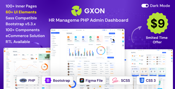 GXON | HR Management PHP Admin Dashboard Template + RTL - Admin Templates Site Templates