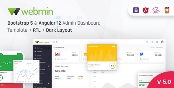 Webmin - Bootstrap 5 & Angular 12 Admin Dashboard HTML5 Template - Admin Templates Site Templates