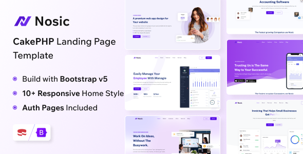 Nosic - CakePHP Responsive Landing Page Template - Technology Landing Pages