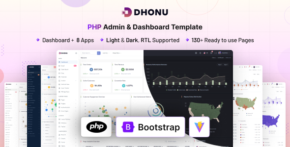 Dhonu - PHP & Bootstrap 5 Admin & Dashboard Template - Admin Templates Site Templates