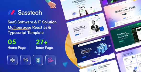 SassTech - React JS TypeScript - SaaS Software & IT Solution Multipurpose Template - Technology Site Templates
