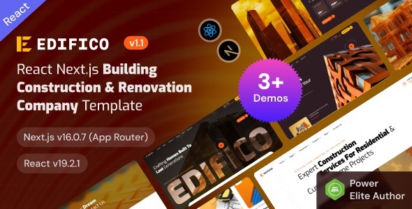 Edifico - React Nextjs 16 Building Construction & Renovation Company Template - Business Corporate