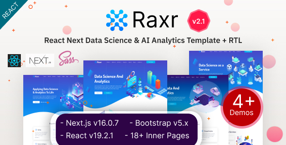 Raxr - React Nextjs 16 Data Science & AI Analytics Template - Corporate Site Templates