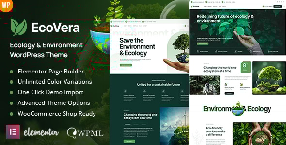 Ecovera - Ecology & Environment WordPress Theme - Environmental Nonprofit