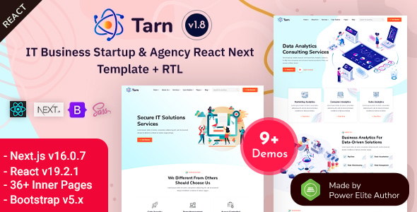 Tarn - React Nextjs 16 IT & Technology Startup Company Template - Technology Site Templates