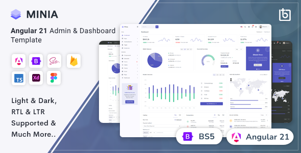 Minia - Angular 21 Admin Dashboard Template - Admin Templates Site Templates